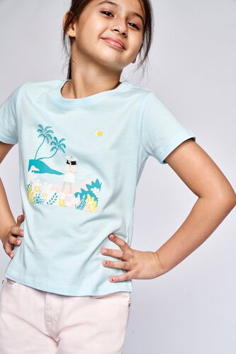 3 - Powder Blue Graphic Straight Top, image 3