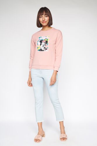 2 - Pink Solid Sweater Top, image 2