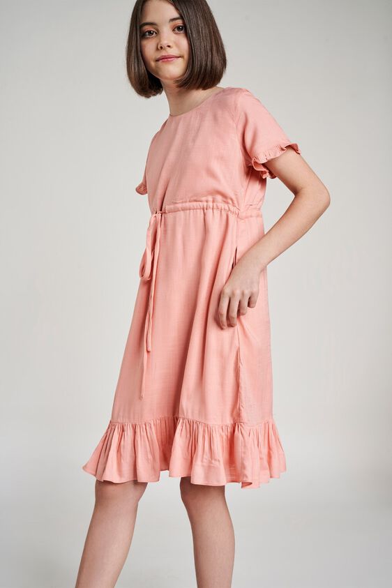 8 - Pink Floral Printed Fit And Flare Dress, image 8