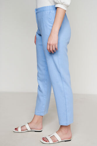 Linen Straight-Fit Trouser, Light Blue, image 2