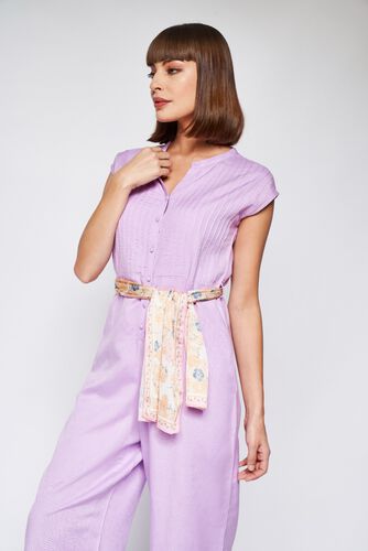 Lilac Solid Straight Jumpsuit, Lilac, image 2