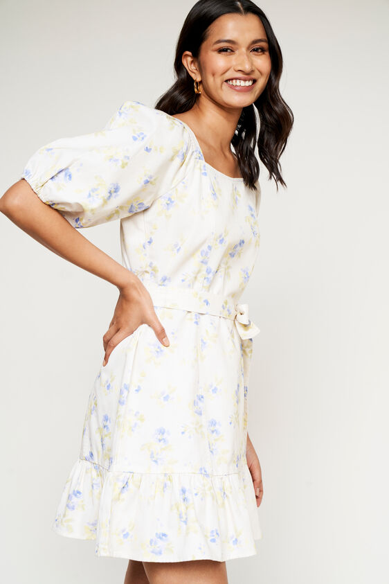 White Floral Summer Dress, White, image 1