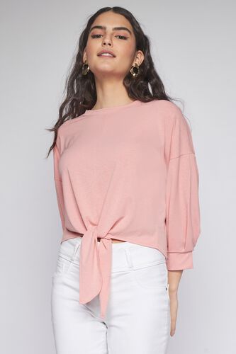 1 - Pink Solid Flared Top, image 1