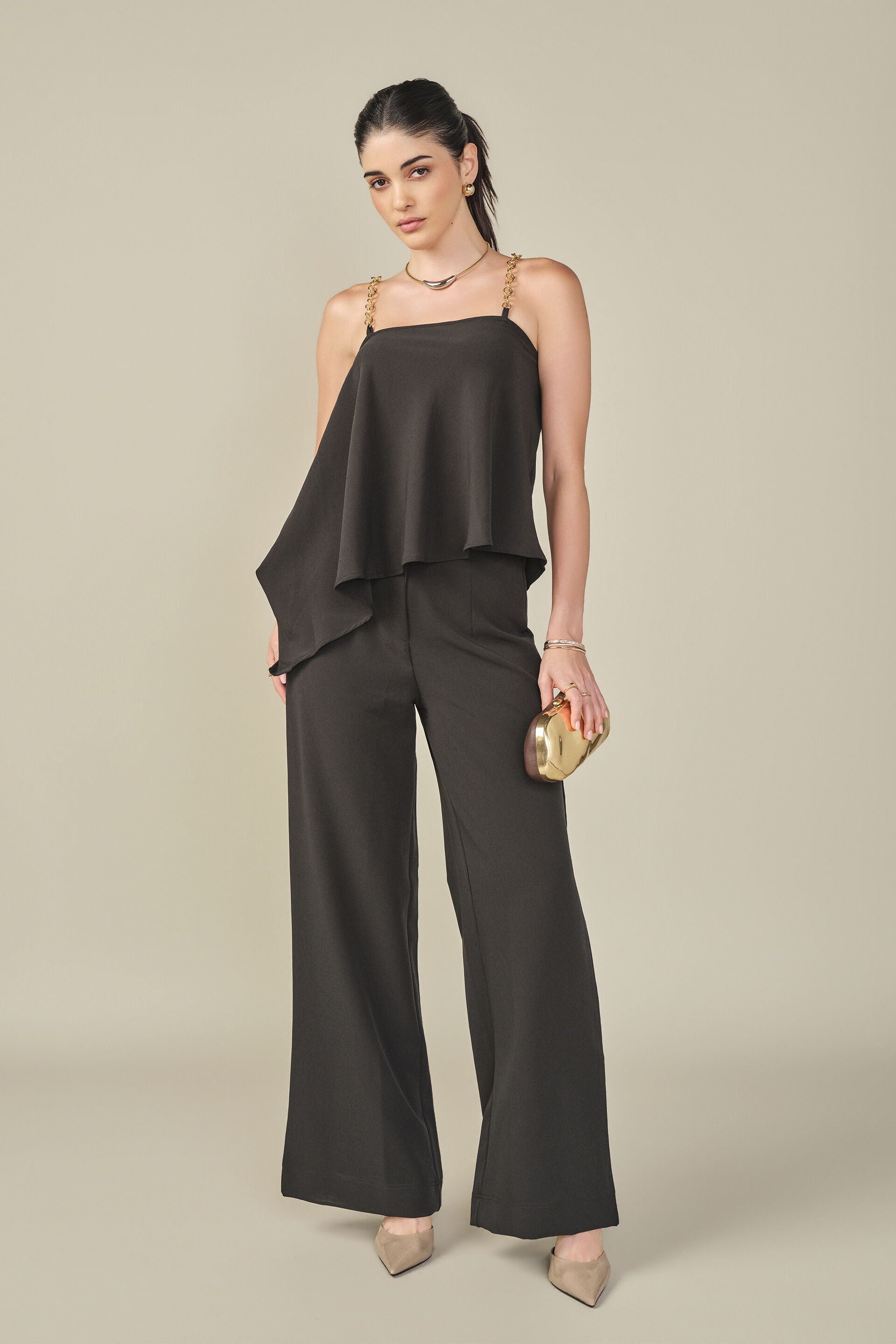Chain Strap Co-ord in Black, Black, image 1