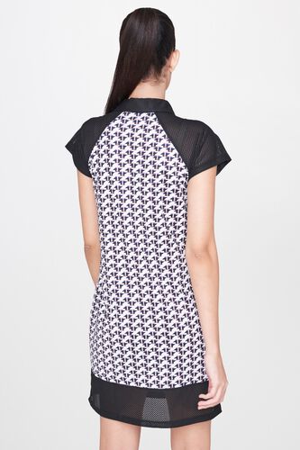 2 - Multi Geometric Shirt Collar A-Line Dress, image 2