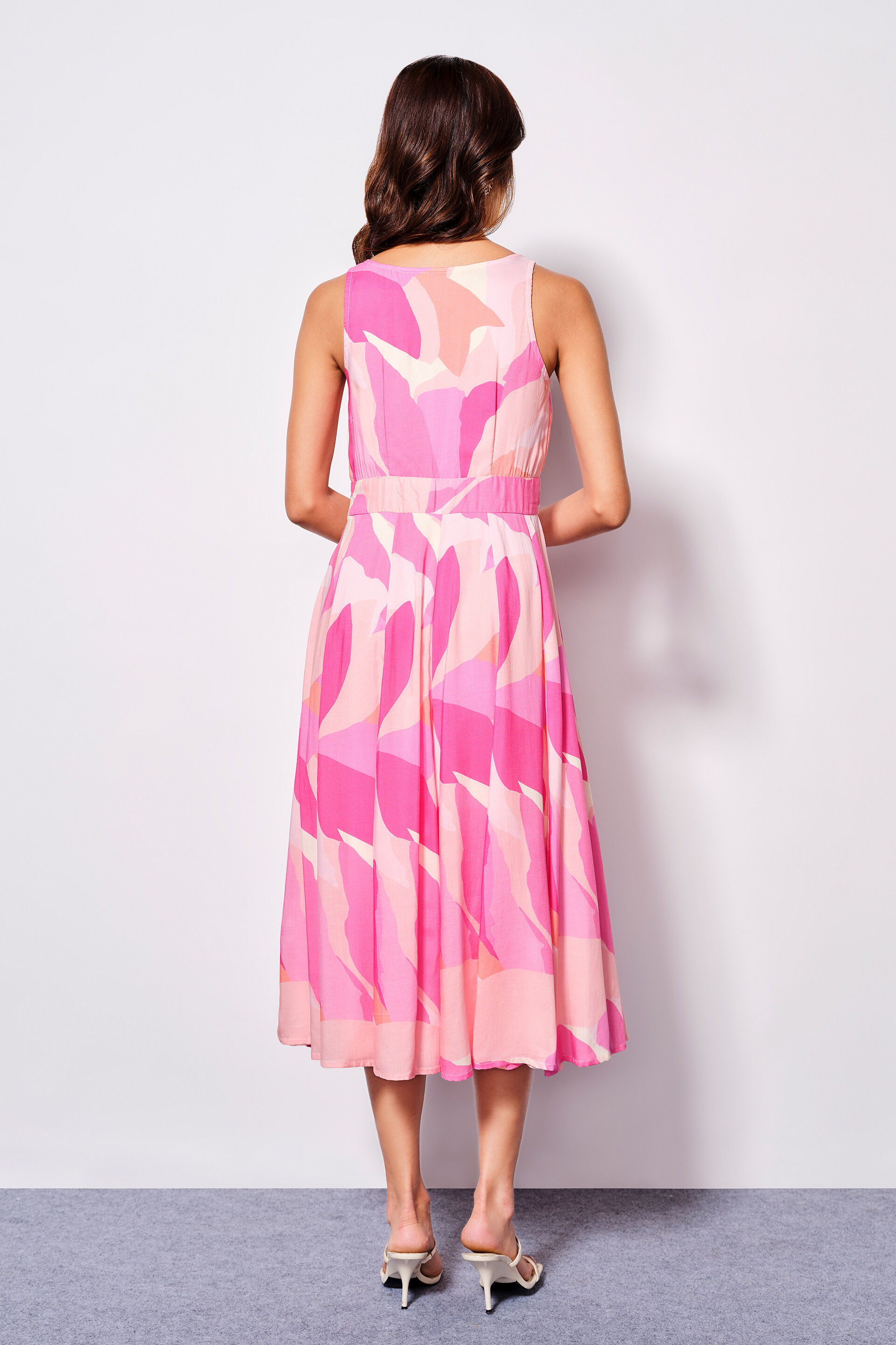 Pink Serenade Modal Flared Dress, Pink, image 5