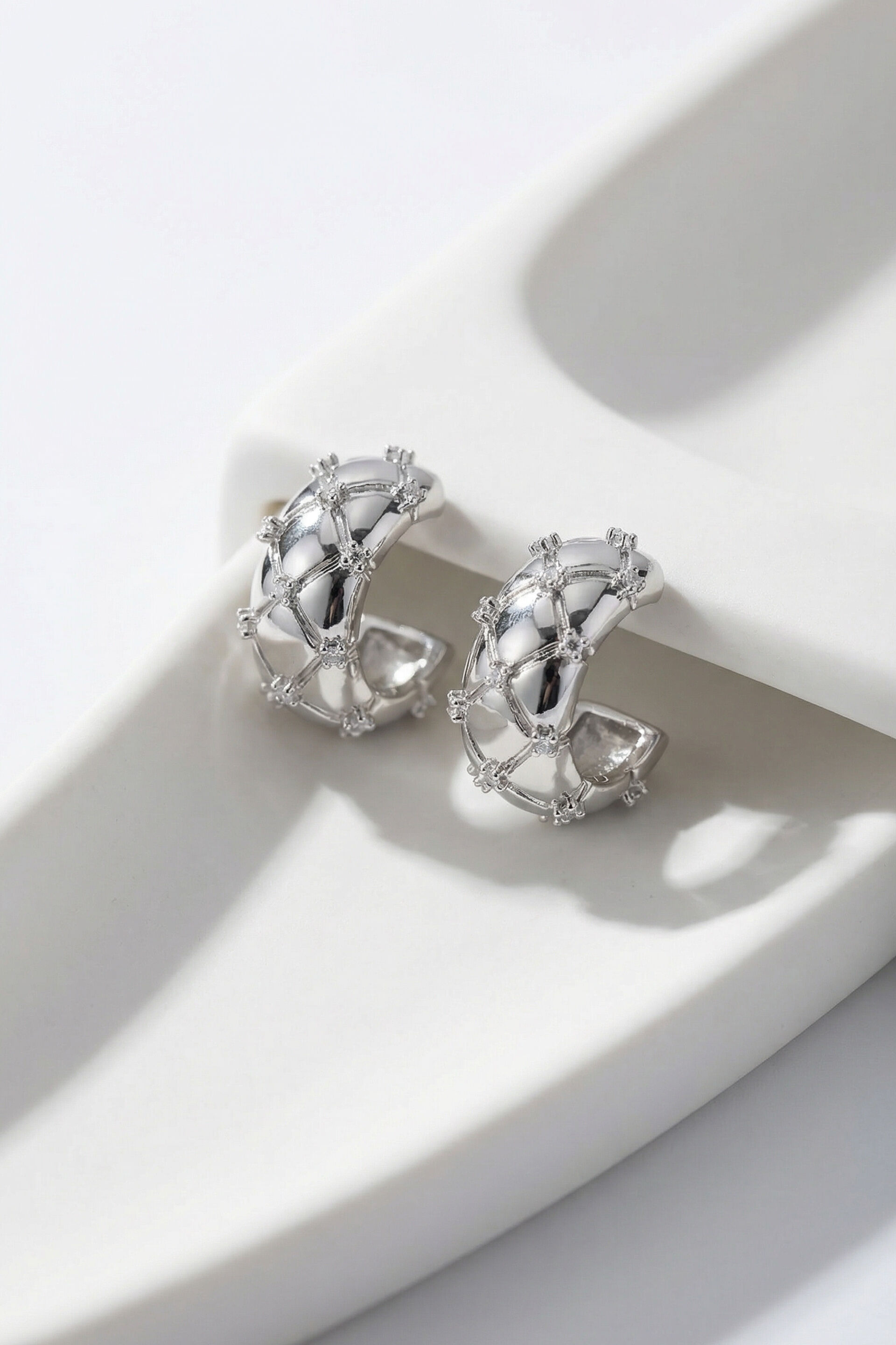 Jenny Silver Hoop Earrings, , image 2