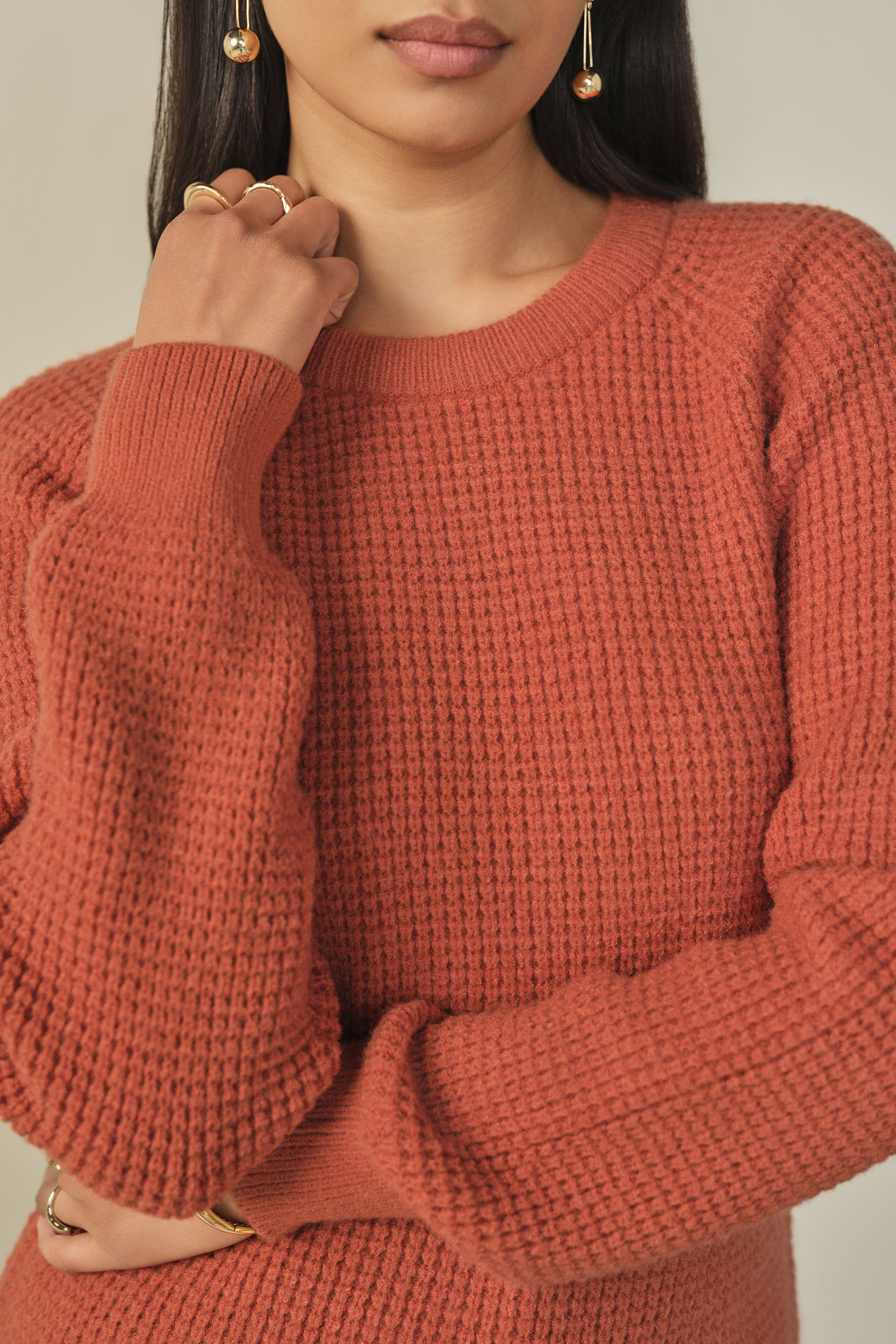 Solid Sweater in Rose, Rust, image 2