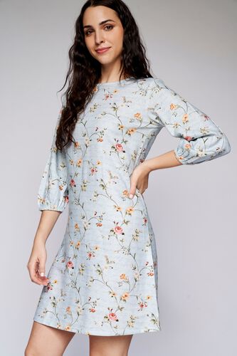 3 - Powder Blue Floral Straight Dress, image 3