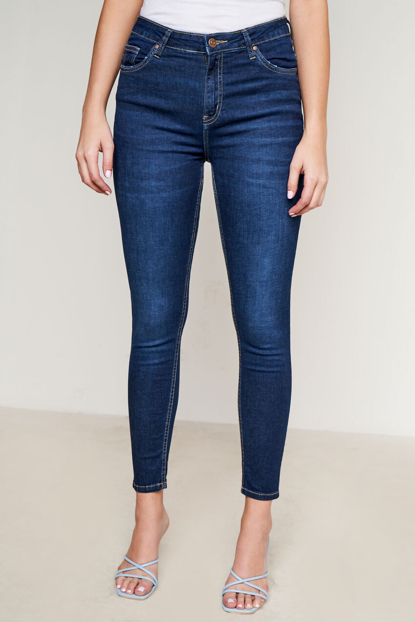 Medium Blue Solid Straight Bottom