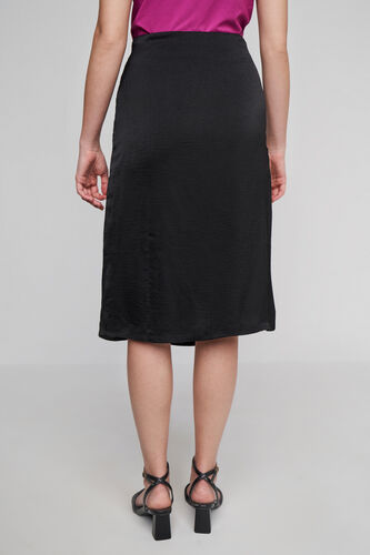 Black Solid Party Skirt, Black, image 3