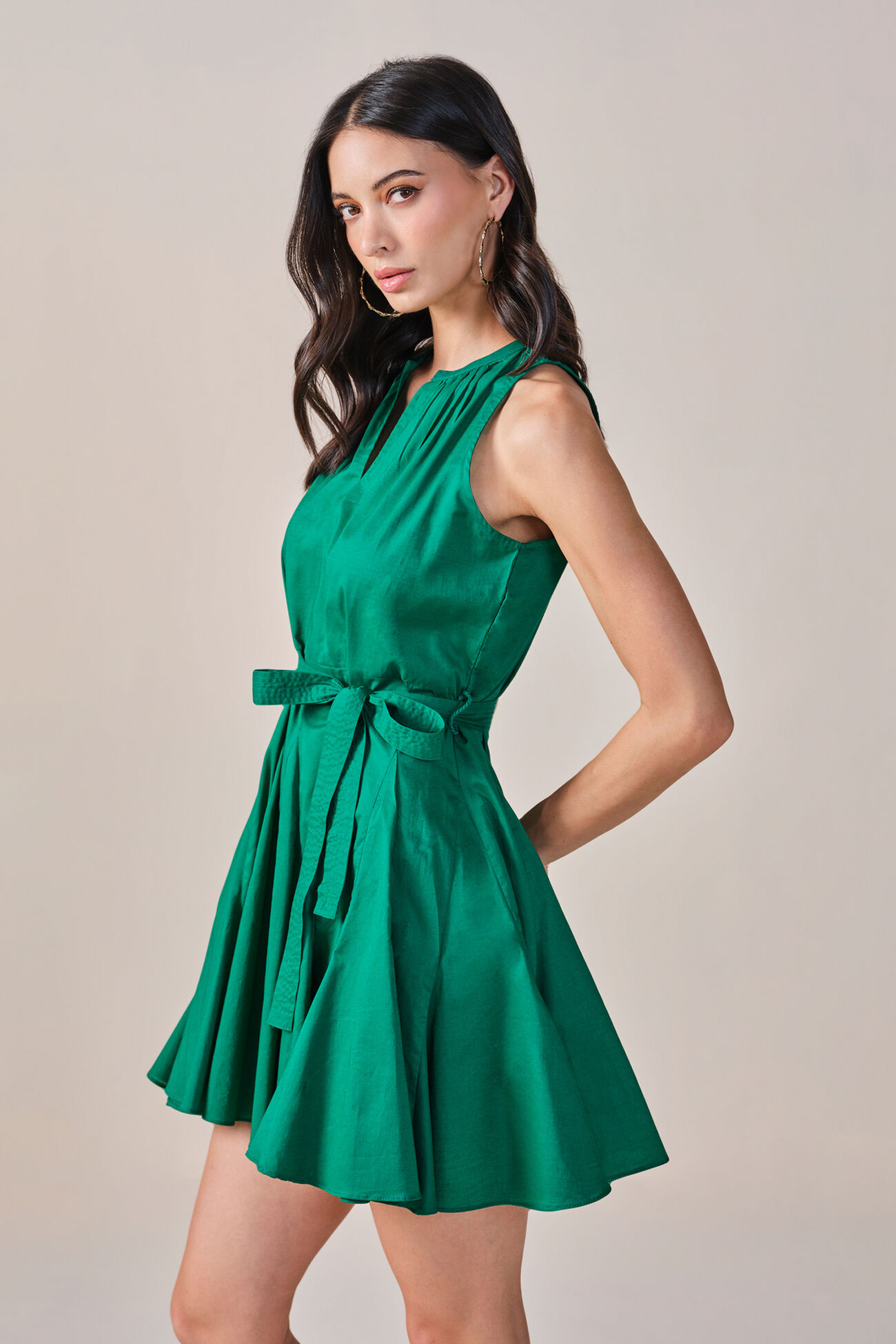 Sea’s the Day Cotton Dress, Green, image 6