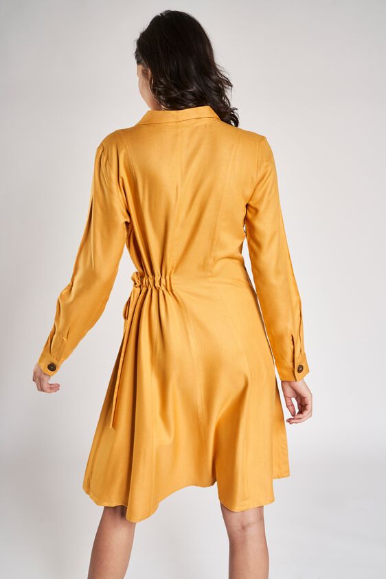 4 - Yellow Solid Shift Dress, image 4