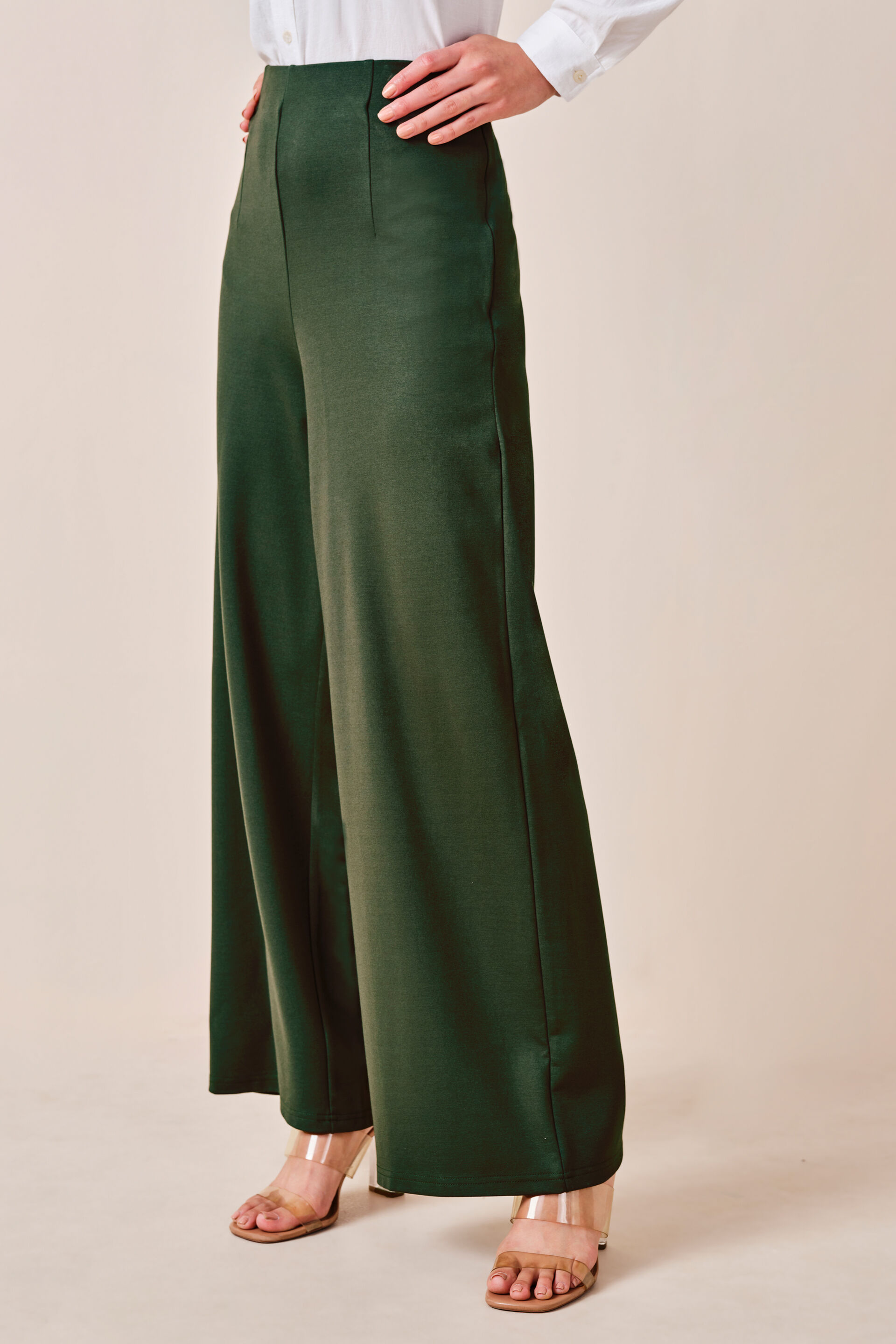 Jenna Rayon-blend Trousers, Olive, image 5