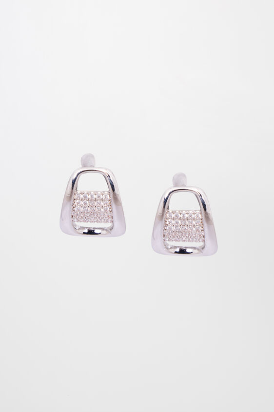 Silver Brass Earring, , image 1