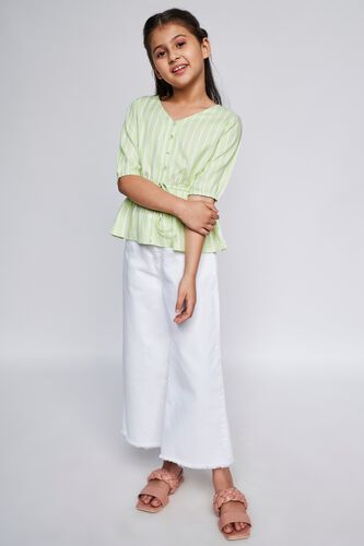 2 - Sage Green Self Design Straight Top, image 2