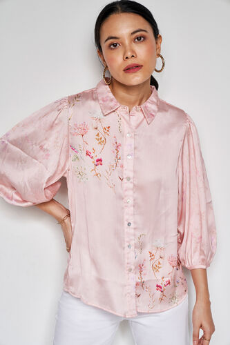 Lucky Star Shirt Style Top, Pink, image 4