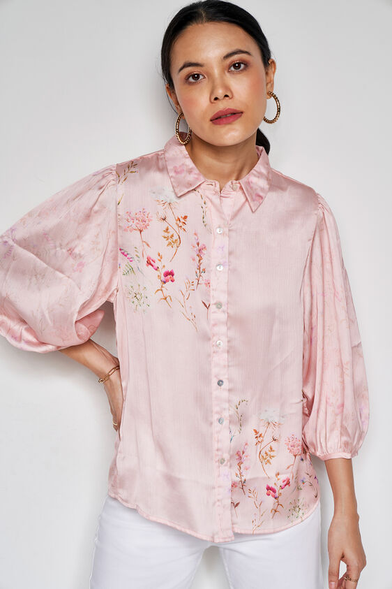 Lucky Star Shirt Style Top, Pink, image 4