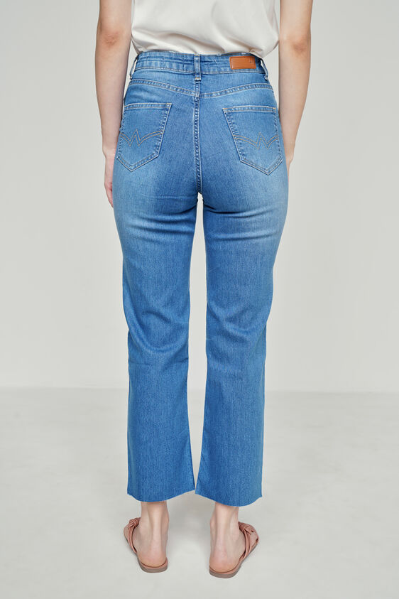 Medium Blue Solid Straight Bottom, Blue, image 3