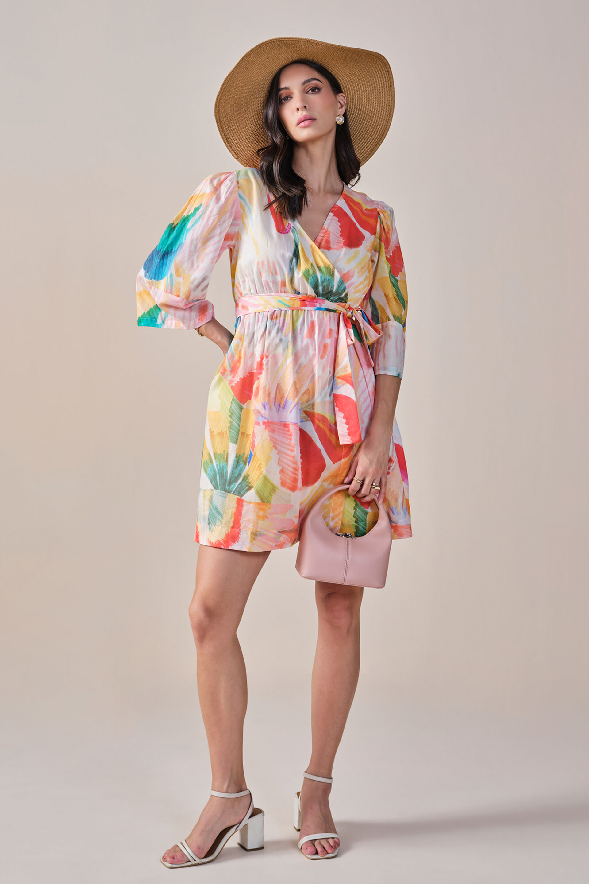 Love and Apricots Cotton Dress, Pink, image 2