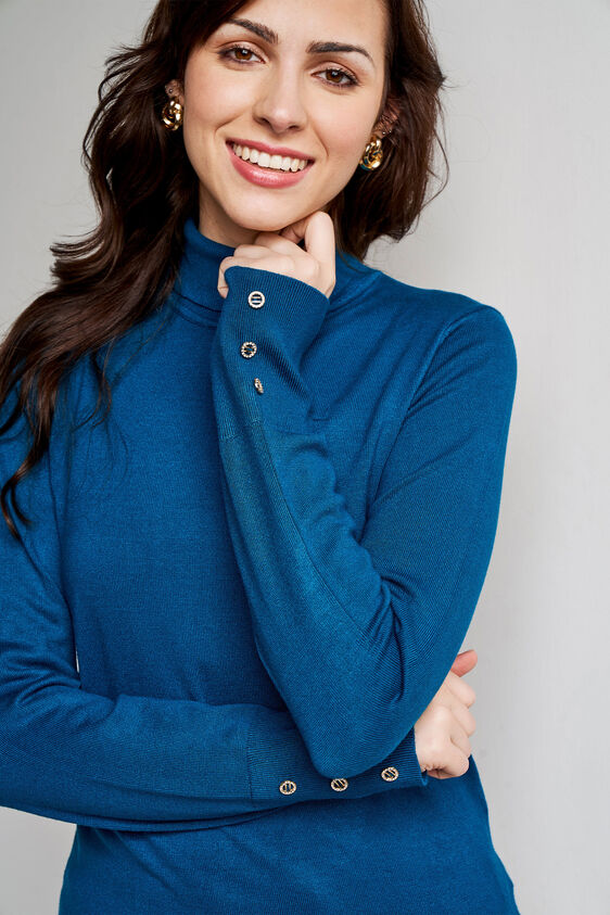 Teal Solid Straight Top, Teal, image 5