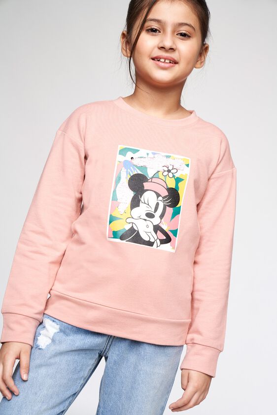 1 - Pink Graphic Straight Sweatshirt, image 1