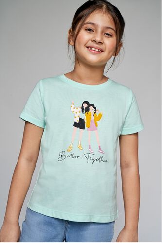 1 - Green Graphic Embroidered Straight Top, image 1