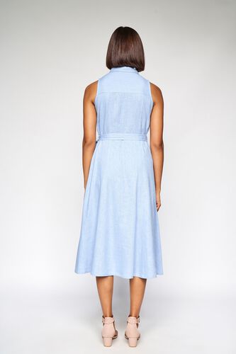 5 - Powder Blue Solid Fit and Flare Dress, image 5