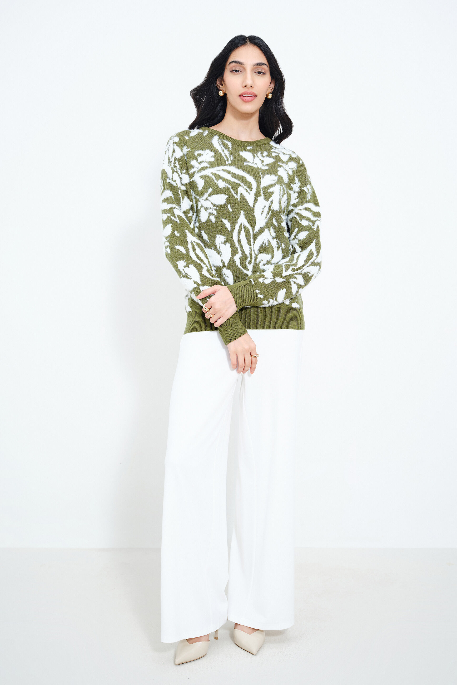 Meadow Frost Sweater, Green, image 1