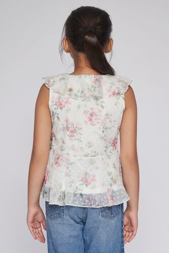 5 - White Self Design Straight Top, image 5