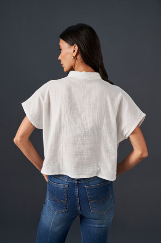 Cloudy Day Cotton Shirt, White, image 4