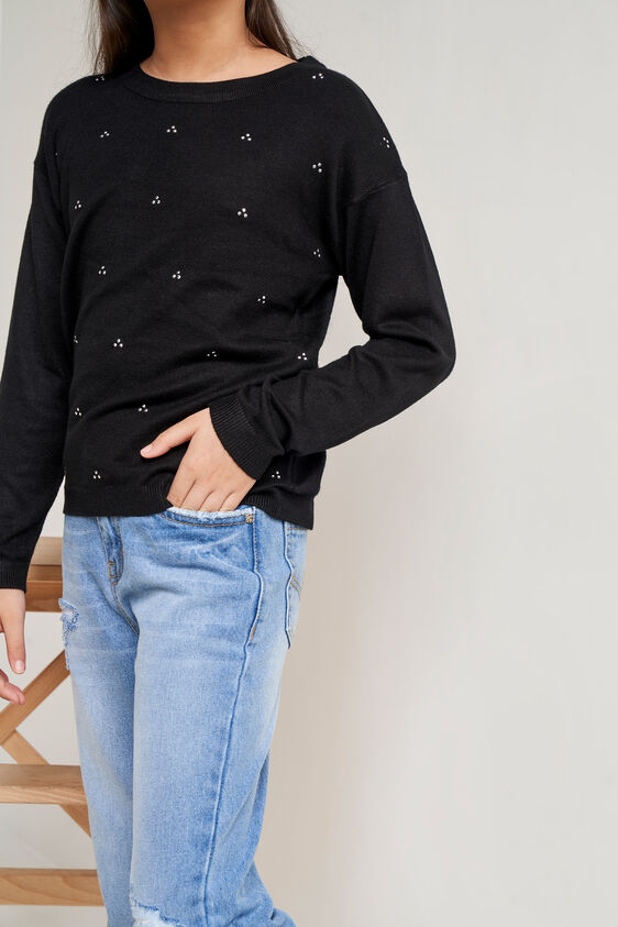 Black High Neck Top, Black, image 7