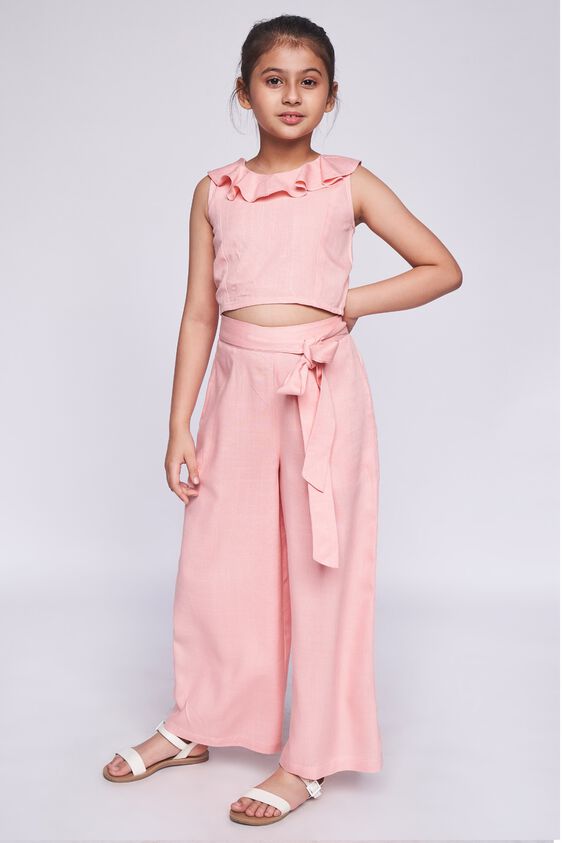 4 - Pink Self Design Straight Set, image 4