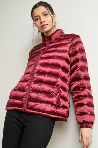 Maroon Self Design Straight Jacket, Maroon, image 5