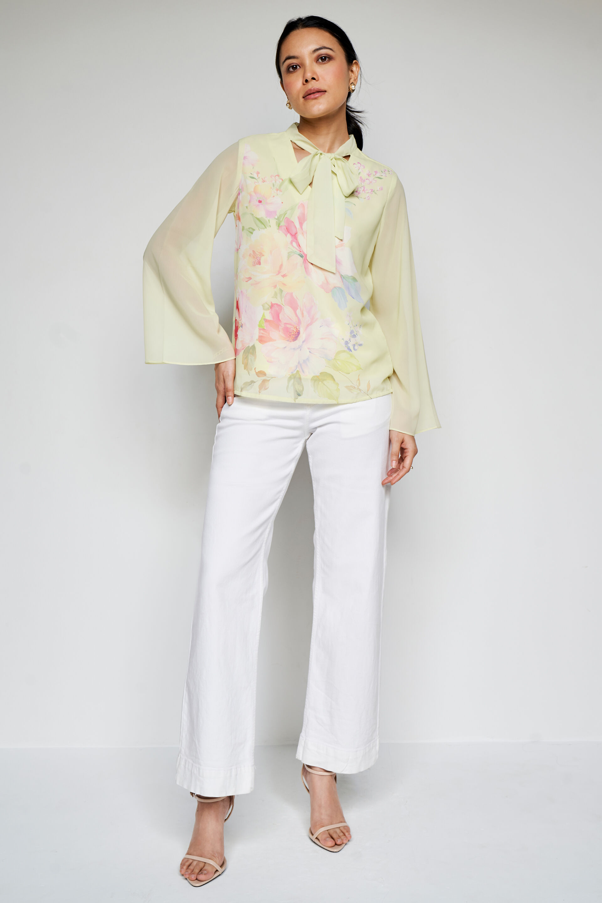 Full Of Life Floral Top, Green, image 2