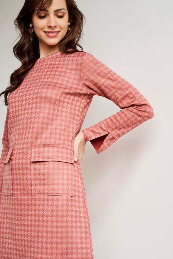 Pink Abstract Straight Dress, Pink, image 6