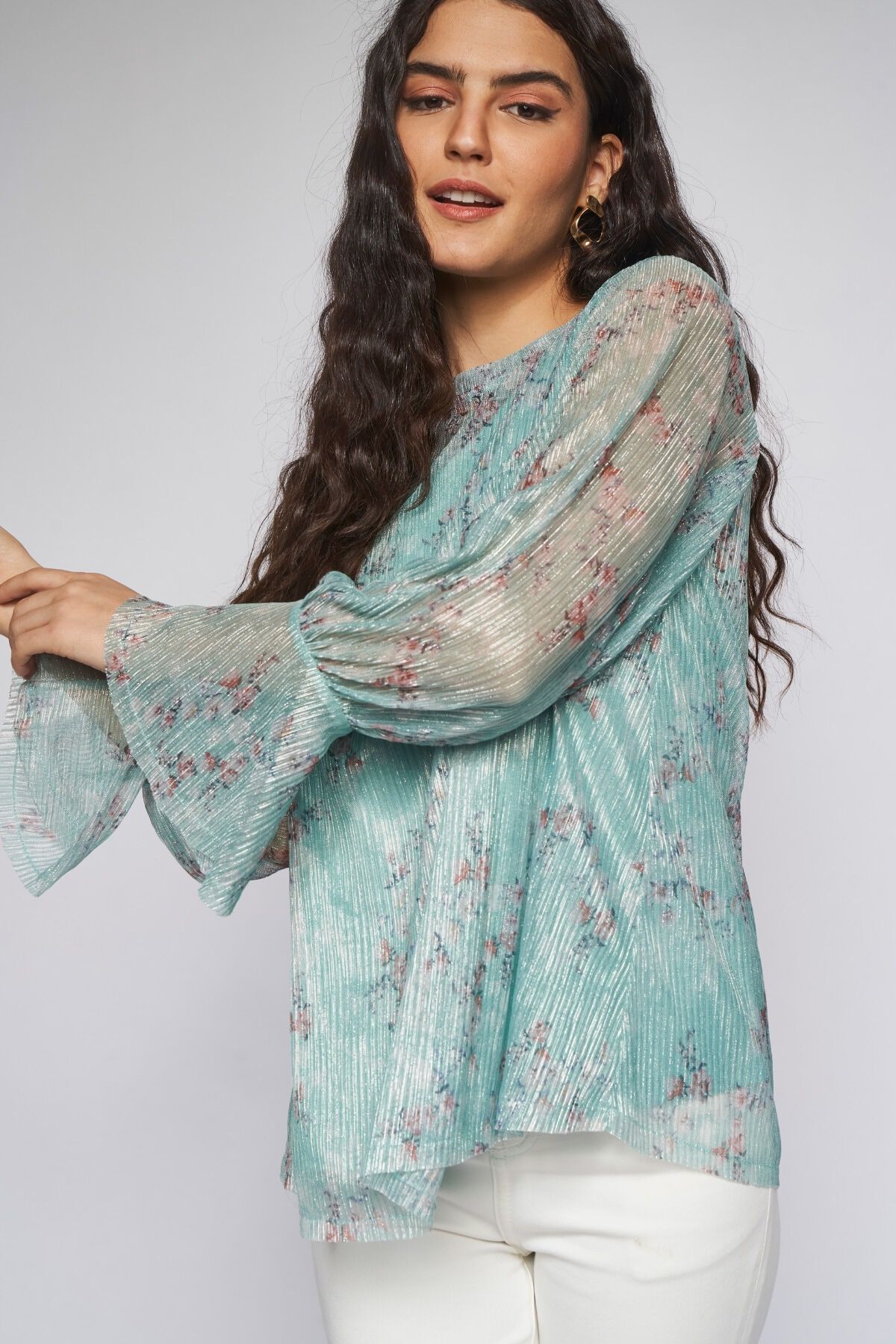 1 - Mint Floral Straight Top, image 1