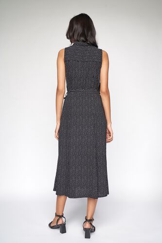 4 - Black Abstract Fit and Flare Dress, image 4