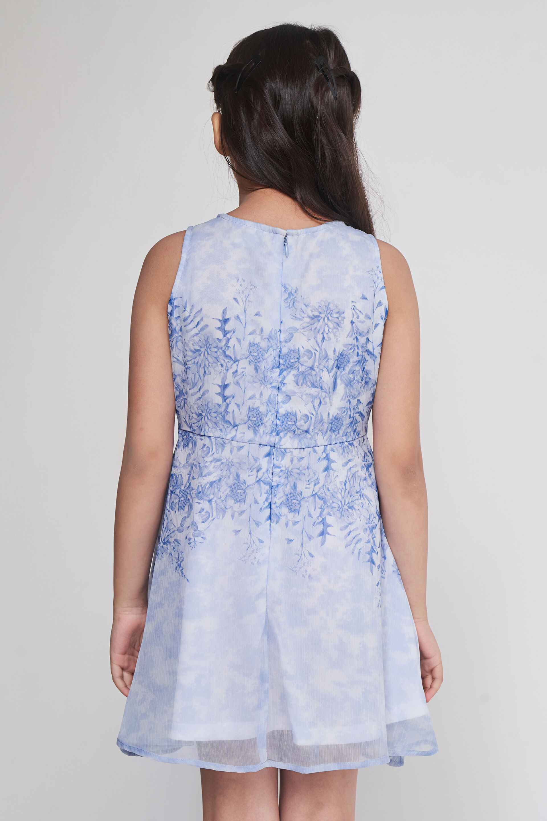 Buy Powder Blue Ethnic Motifs Curved Dress Online at Best Price at