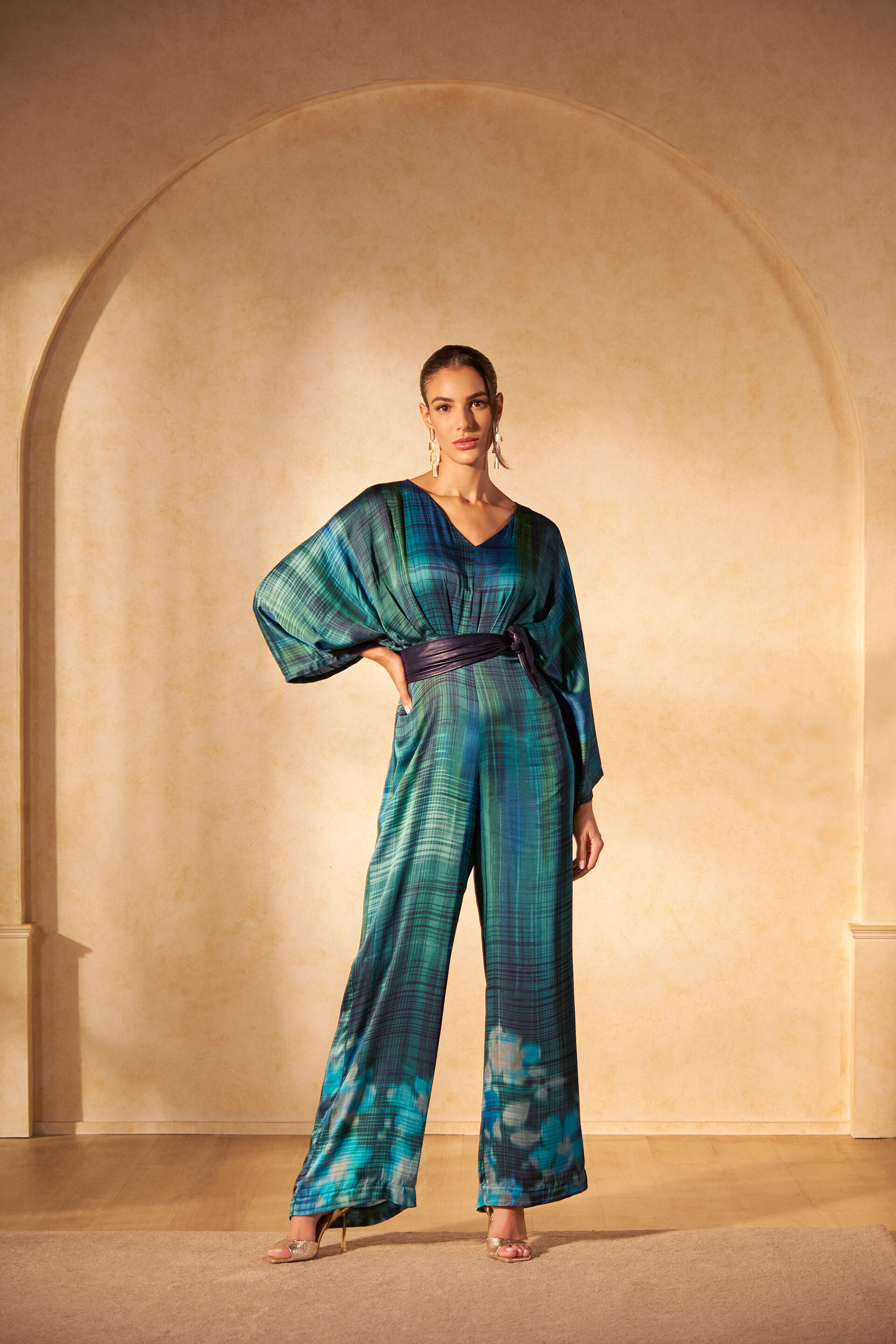 The Meadow Viscose Jumpsuit, Green, image 1