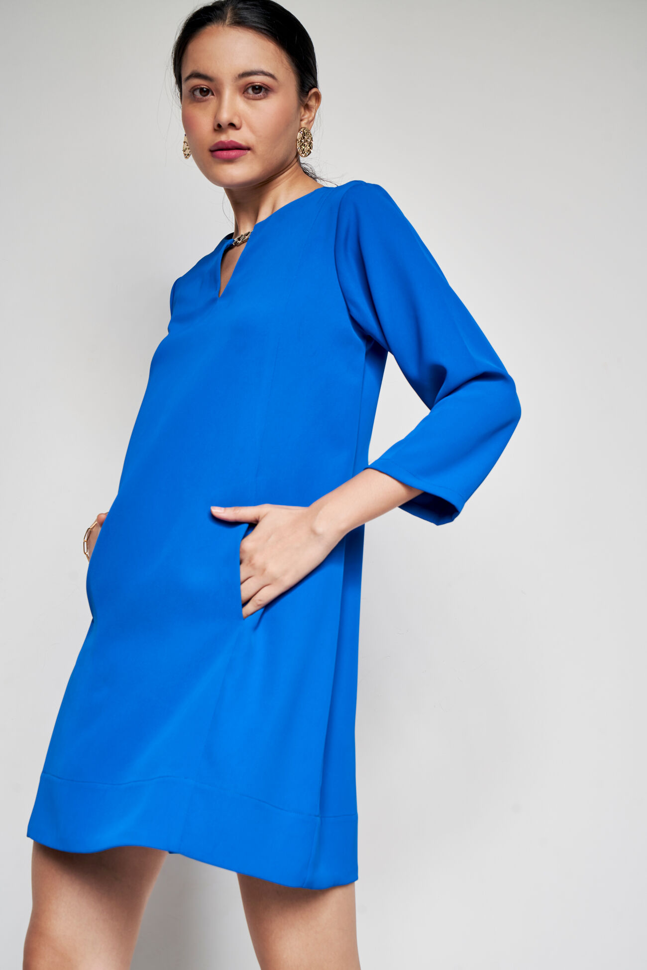 Work Buddy Straight Dress, Blue, image 8