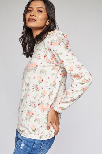 4 - White Floral Sweater Top, image 4