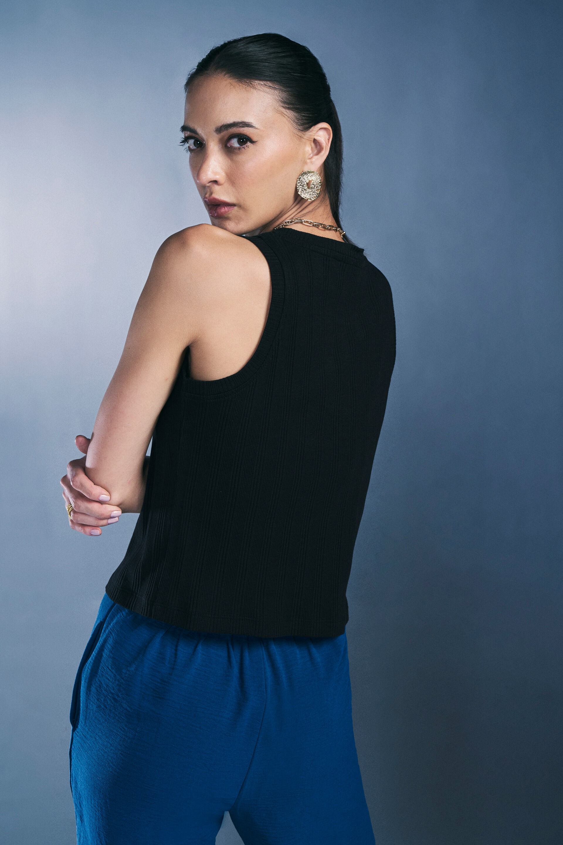 Sleek Chic Top, Black, image 4