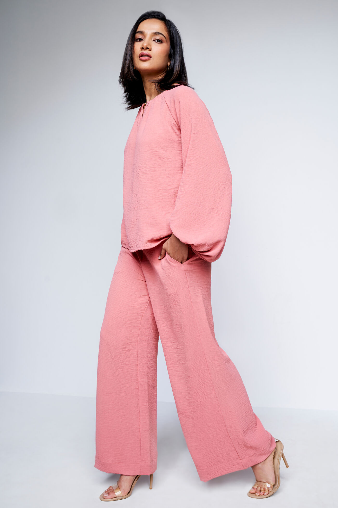 Solid Black Coord Set, Peach, image 8