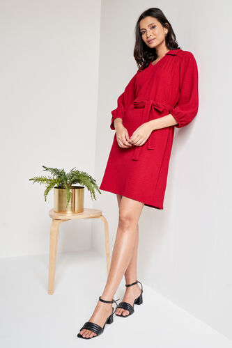 Red Straight  Dress, Red, image 1