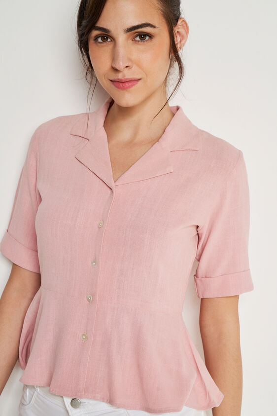 Peach Solid Flounce Top, Peach, image 6