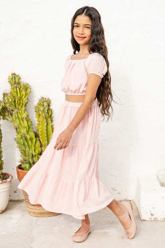 2 - Pink Self Design Flared Set, image 2