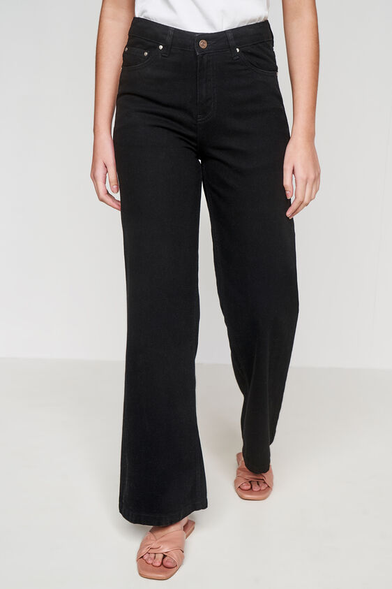 Black Solid Flared Bottom, Black, image 1