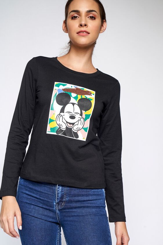 3 - Black Graphic Straight Top, image 3