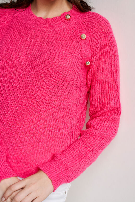 Pink Self Design Straight Top, Pink, image 6